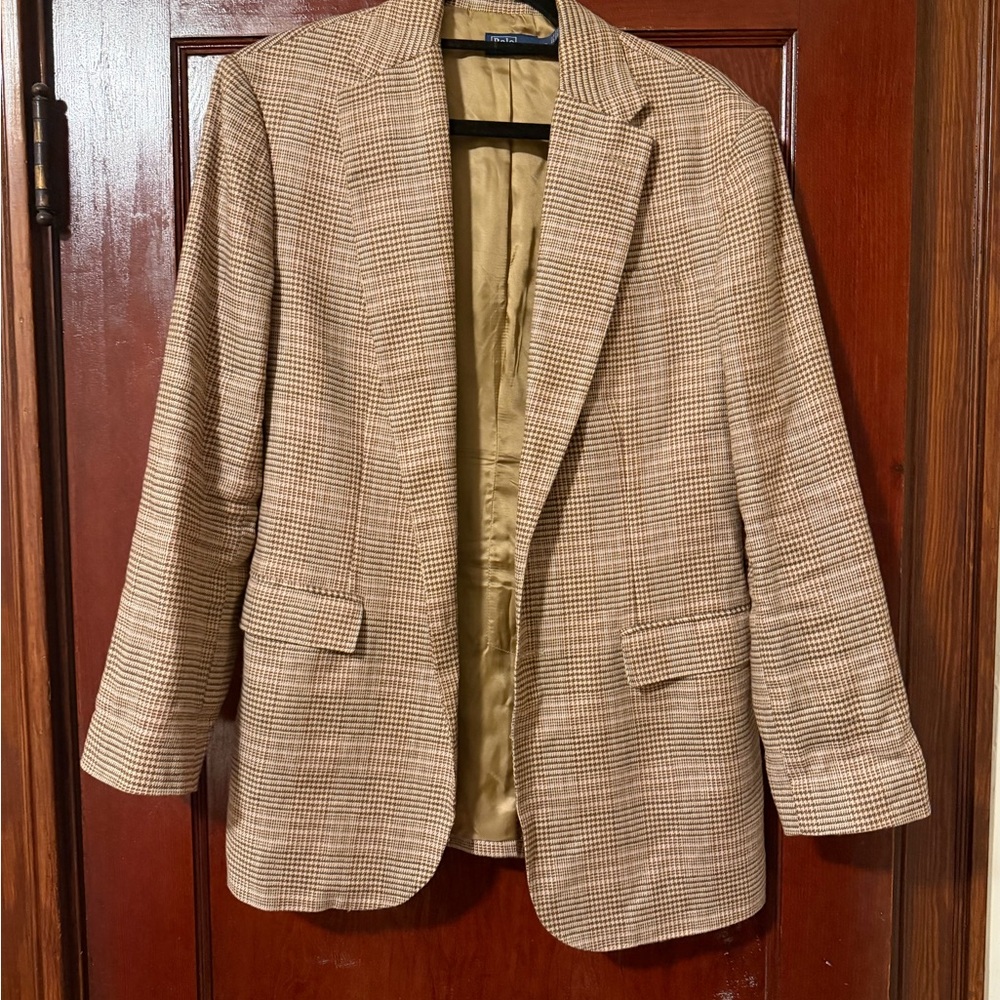 Ralph Lauren Beige/Tan Plaid Blazer